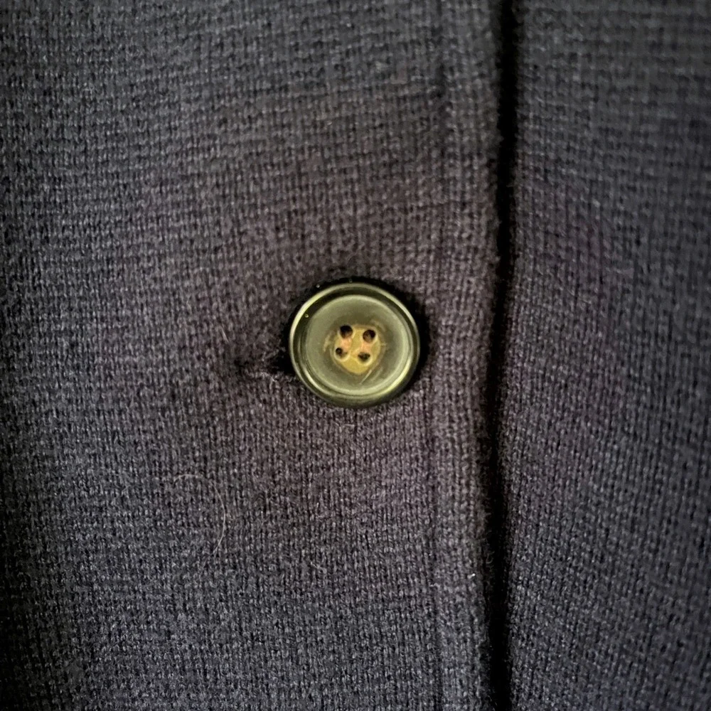 J. Crew Navy Blue Double Button Knit Sweater Blazer, Size S, Style G9309